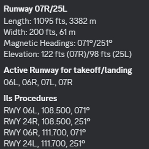 Example of the runway command
